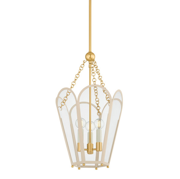 Mitzi - H1132703-AGB/SBQ - Three Light Lantern - Clarisse - Aged Brass