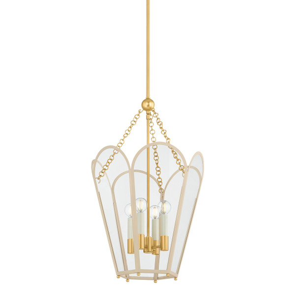 Mitzi - H1132704-AGB/SBQ - Four Light Lantern - Clarisse - Aged Brass