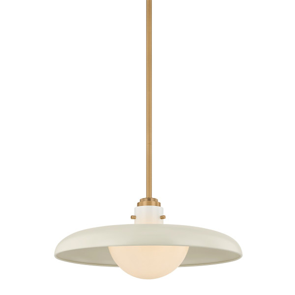 Troy Lighting - F2620-PBR/OW - One Light Pendant - Gustavo - Patina Brass