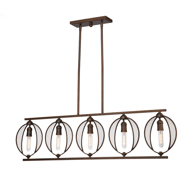 Artcraft - AC10905OB - Five Light Island Pendant - Linden - Bronze