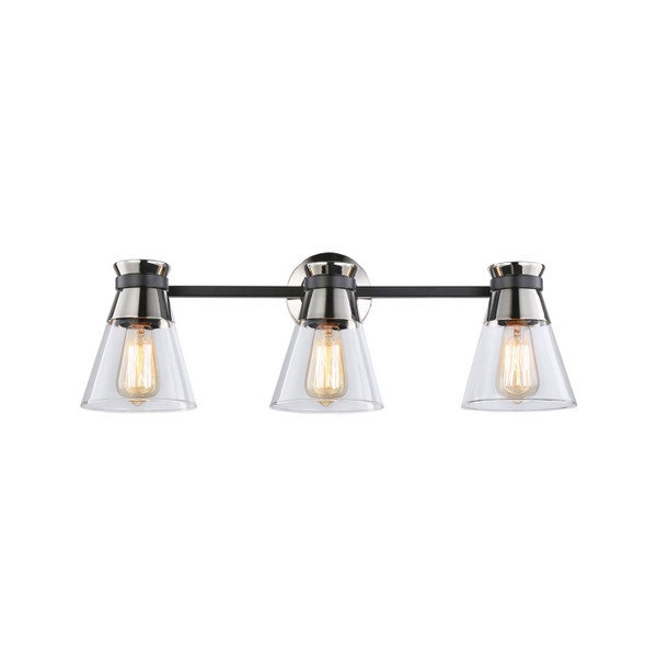 Artcraft - AC11803NB - Three Light Vanity - Kanata - Black & Polished Nickel