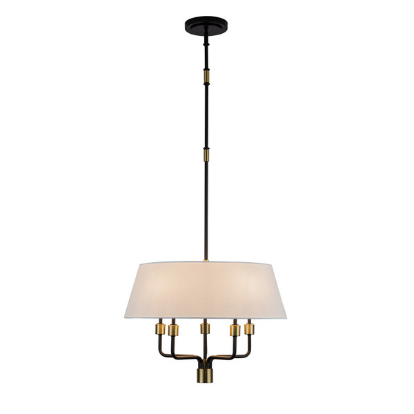Artcraft - AC12035BB - Five Light Pendant - Providence - Black Brushed Brass