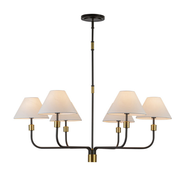 Artcraft - AC12036BB - Six Light Chandelier - Providence - Black Brushed Brass