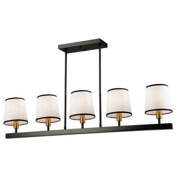 Artcraft - SC13346BK - Five Light Island Pendant - Coco - Gold Black