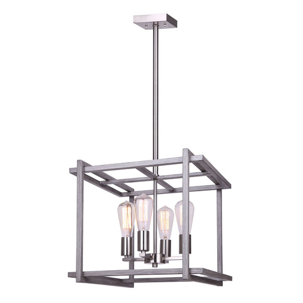 Canarm - ICH1066A04BNB17 - Four Light Chandelier - Carli - Brushed Nickel And Brushed Dark Grey