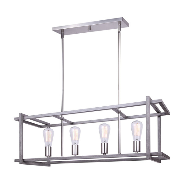 Canarm - ICH1066A04BNB33 - Four Light Chandelier - Carli - Brushed Nickel + Brushed Dark Grey
