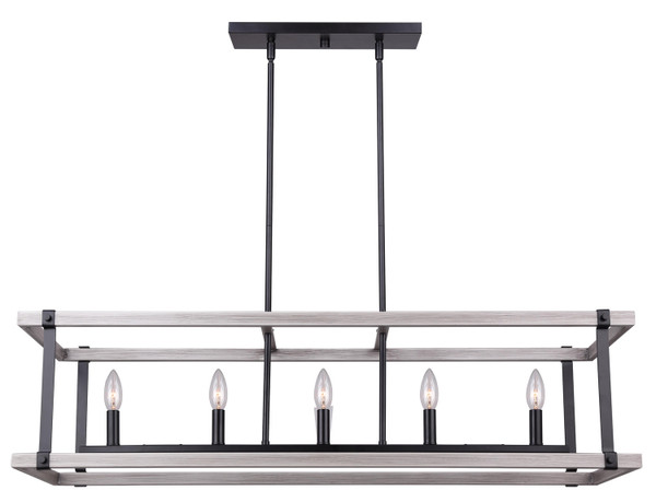 Canarm - ICH1094A05BBG40 - Five Light Chandelier - Joelle - Matte Black/Brushed Grey