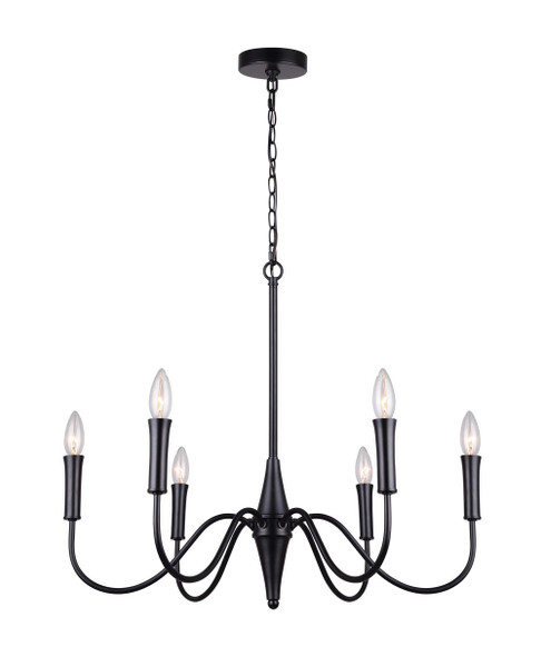 Canarm - ICH1103A06BK - Six Light Chandelier - Brielle - Matte Black