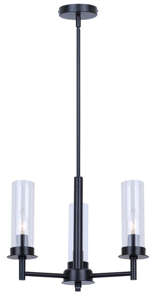 Canarm - ICH1205A03BK - Three Light Chandelier - Benson - Matte Black