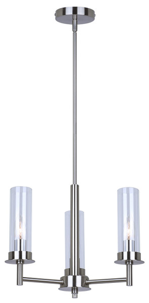 Canarm - ICH1205A03BN - Three Light Chandelier - Benson - Brushed Nickel