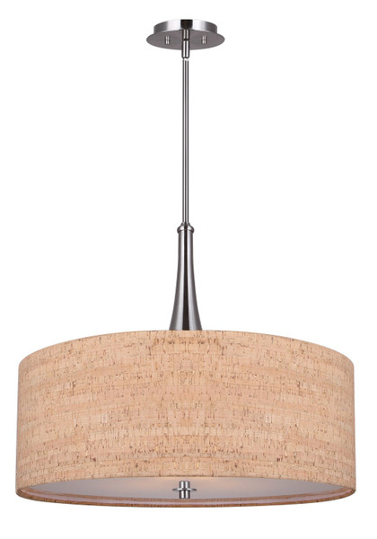 Canarm - ICH2120B03BN22 - Three Light Chandelier - Eden - Cork And Brushed Nickel
