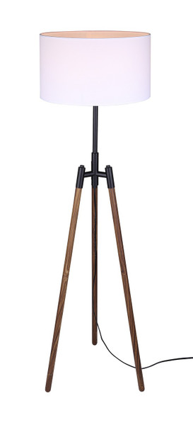 Canarm - IFL2127B63BKW - One Light Floor Lamp - Sull - Matte Black And Faux Woodgrain