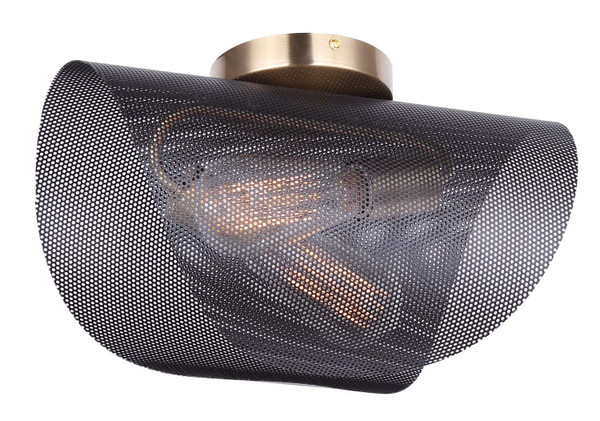 Canarm - IFM1131A15BKG - Two Light Flush Mount - Huxlee - Matte Black And Gold