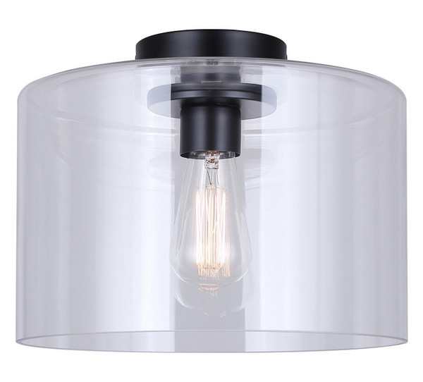 Canarm - IFM2125B12BK - One Light Flush Mount - Sklo - Matte Black