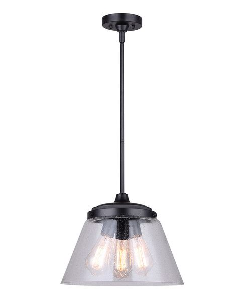 Canarm - IPL1097A03BK13 - Three Light Pendant - Declan - Matte Black