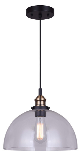 Canarm - IPL674B01BKG - One Light Pendant - Thea - Matte Black And Gold