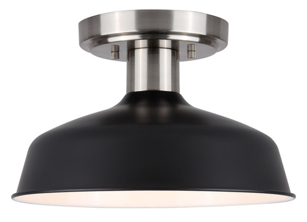 Canarm - ISF1055A01BKN - One Light Semi-Flush Mount - Bello - Brushed Nickel/Matte Black