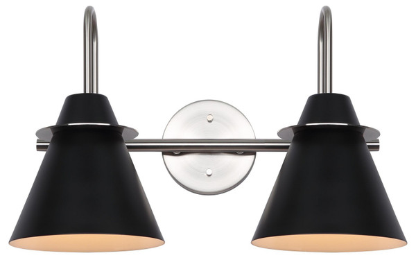 Canarm - IVL1076A02BKN - Two Light Vanity - Talia - Brushed Nickel/Matte Black