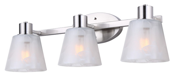 Canarm - IVL1151A03BN - Three Light Vanity - Luelle - Brushed Nickel