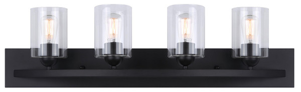 Canarm - IVL370A04BK-CL - Four Light Vanity - Hampton - Matte Black