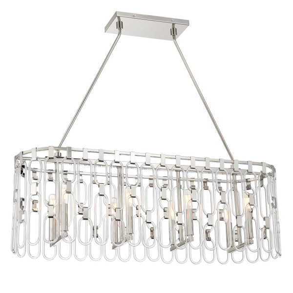 George Kovacs - P5388-613 - Eight Light Island Pendant - Charming - Polished Nickel