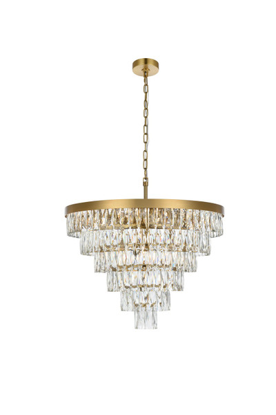 Elegant Lighting - 1060D27SG - 13 Light Chandelier - Josephine - Satin Gold and Clear