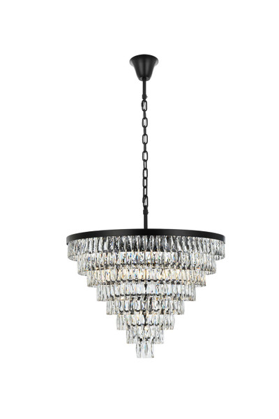 Elegant Lighting - 1060D36BK - 29 Light Chandelier - Josephine - Black and Clear