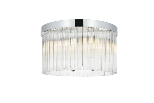 Elegant Lighting - 1070F16C - Four Light Flush Mount - Harlow - Chrome and Clear