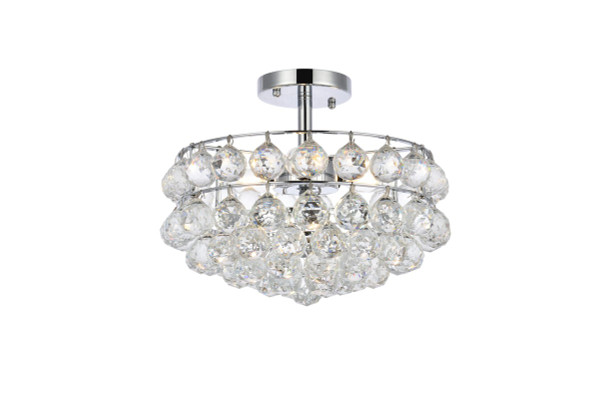 Elegant Lighting - 1107F14C - Three Light Flush Mount - Savannah - Chrome