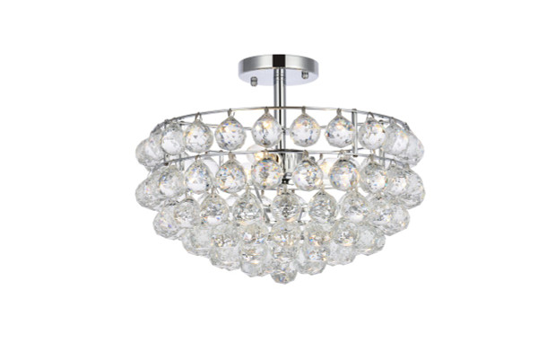 Elegant Lighting - 1107F16C - Three Light Flush Mount - Savannah - Chrome
