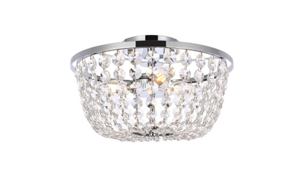 Elegant Lighting - 1109F13C - Three Light Flush Mount - Cora - chrome