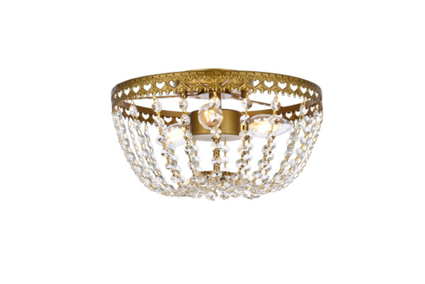 Elegant Lighting - 1112F12BR - Three Light Flush Mount - Kylie - brass