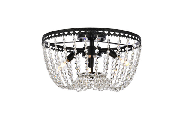 Elegant Lighting - 1112F16BK - Three Light Flush Mount - Kylie - Black