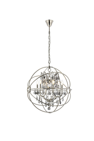 Elegant Lighting - 1130D25PN-SS/RC - Six Light Chandelier - Geneva - Polished nickel