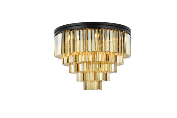 Elegant Lighting - 1201F32MB-GT/RC - 17 Light Flush Mount - Sydney - Matte Black