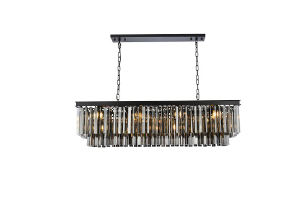 Elegant Lighting - 1202D50MB-SS/RC - 12 Light Chandelier - Sydney - Matte Black