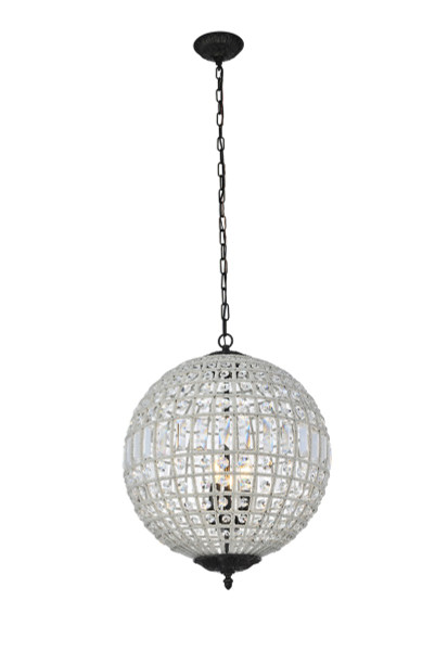 Elegant Lighting - 1205D18DB/RC - Three Light Pendant - Olivia - Dark Bronze