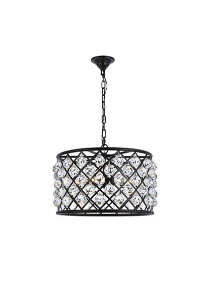 Elegant Lighting - 1206D20MB/RC - Six Light Pendant - Madison - Matte Black