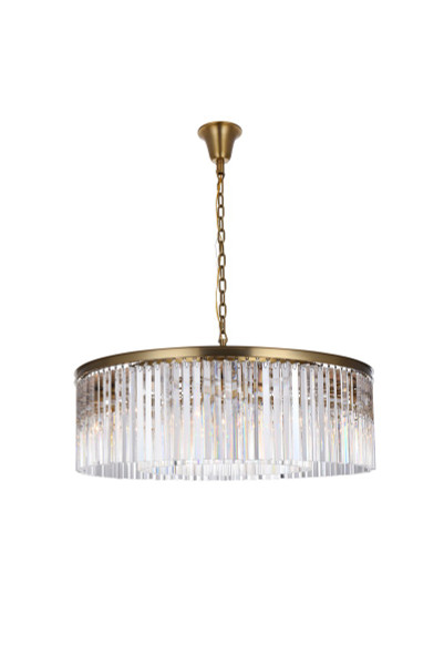 Elegant Lighting - 1208G43SG/RC - Ten Light Chandelier - Sydney - satin gold