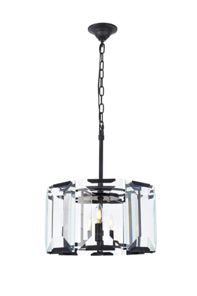 Elegant Lighting - 1211D17FB - Four Light Pendant - Monaco - Flat Black (Matte)