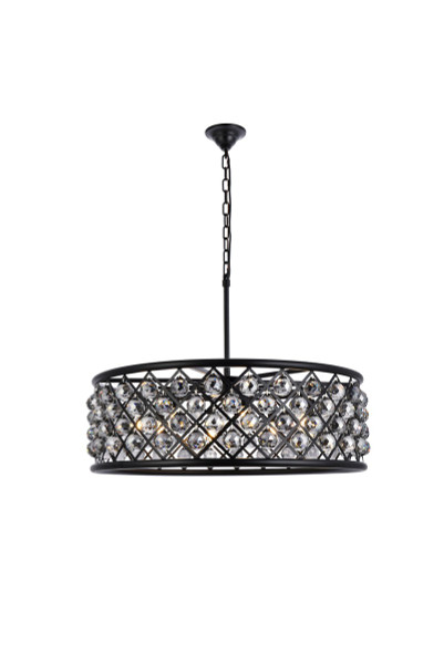 Elegant Lighting - 1214D32MB-SS/RC - Eight Light Chandelier - Madison - Matte Black