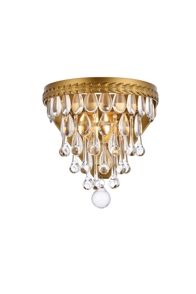 Elegant Lighting - 1219W9BR/RC - One Light Wall Sconce - Nordic - Brass and Clear
