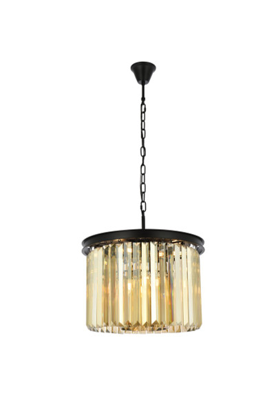 Elegant Lighting - 1238D20MB-GT/RC - Six Light Pendant - Sydney - Matte Black