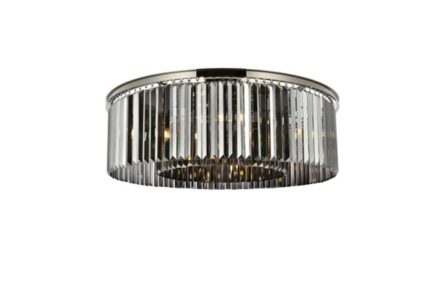 Elegant Lighting - 1238F43PN-SS/RC - Ten Light Flush Mount - Sydney - Polished nickel