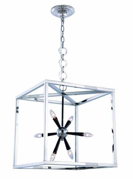 Elegant Lighting - 1510D20PN - Six Light Pendant - Lexy - Polished Nickel/Flat Black