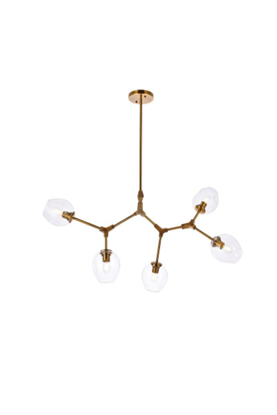 Elegant Lighting - 1712D42BR - Five Light Chandelier - Cavoli - Brass and Clear