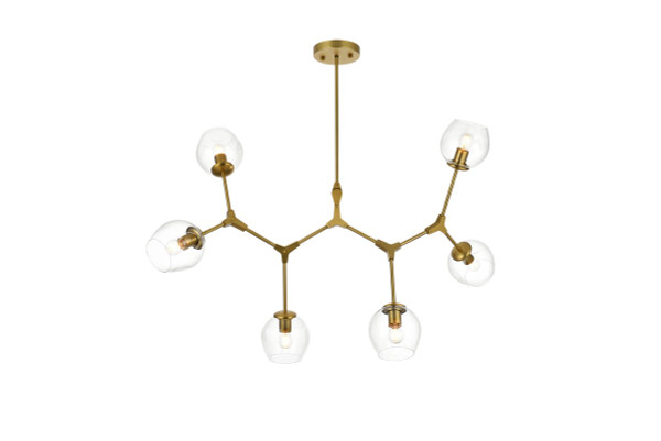 Elegant Lighting - 1712G49BR - Six Light Chandelier - Cavoli - Brass