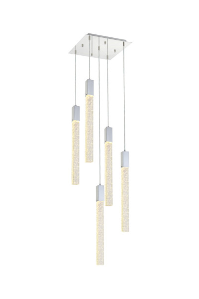 Elegant Lighting - 2066D16C - Five Light Pendant - Weston - chrome