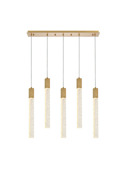 Elegant Lighting - 2066S36SG - Five Light Pendant - Weston - satin gold
