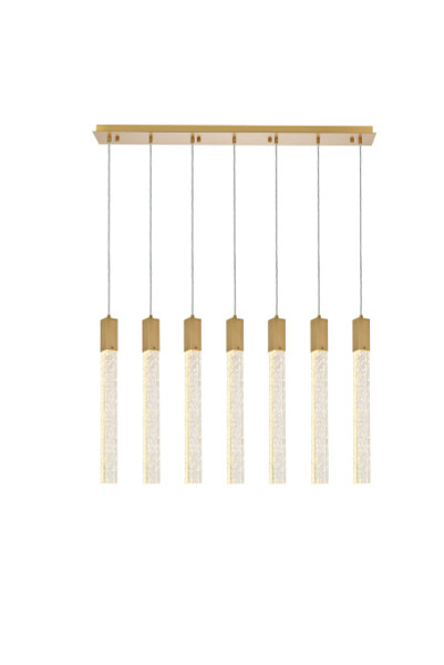 Elegant Lighting - 2066S42SG - Seven Light Pendant - Weston - satin gold